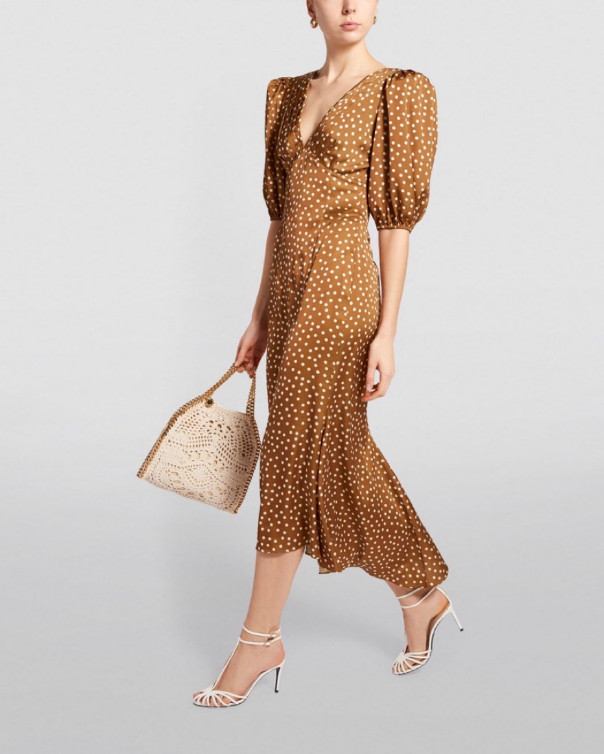 ronny kobo brown polka dot dress Ronny Kobo