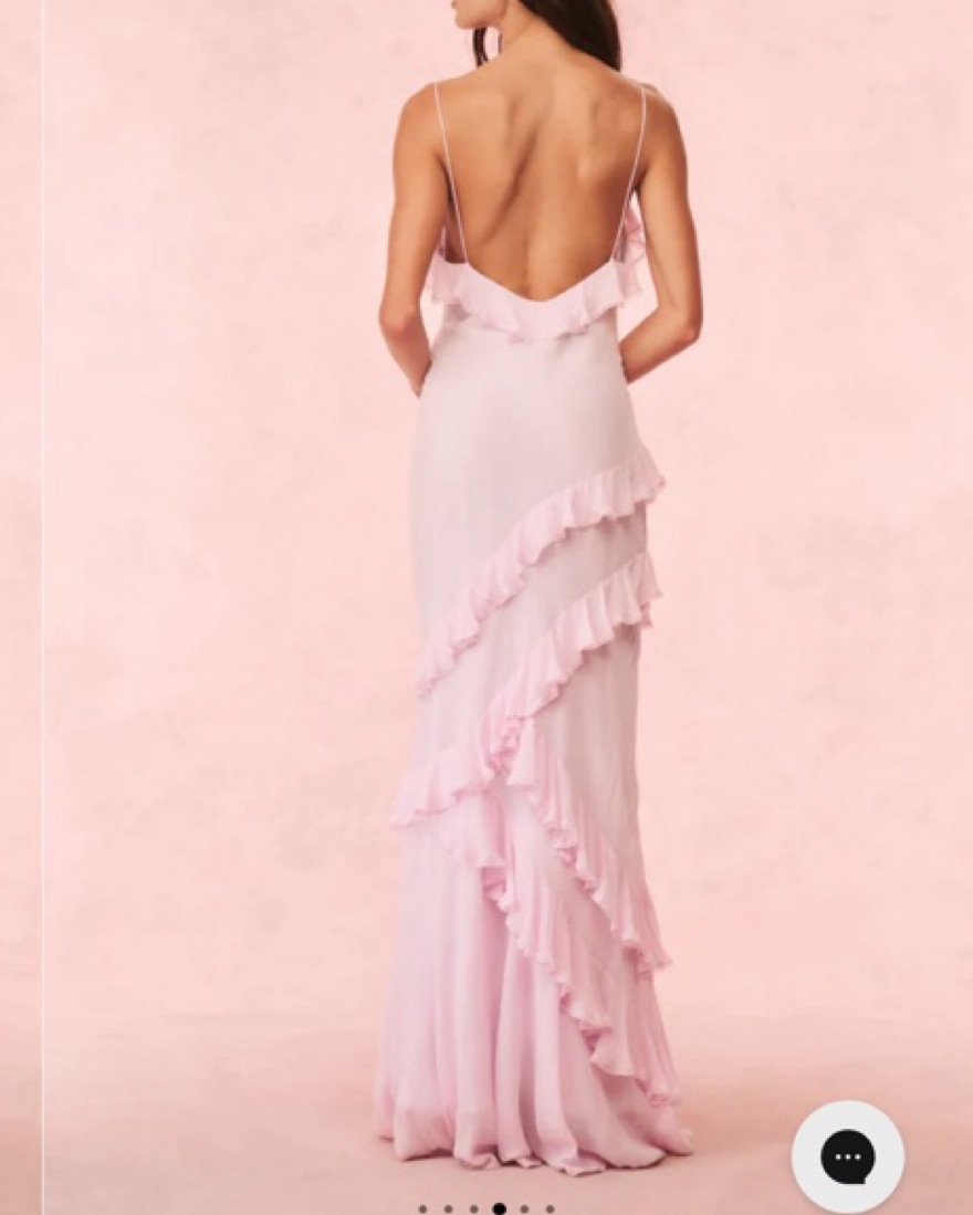 rialto pastel ruffle maxi dress open lace back dress Rialto Pastel Ruffle Maxi Dress