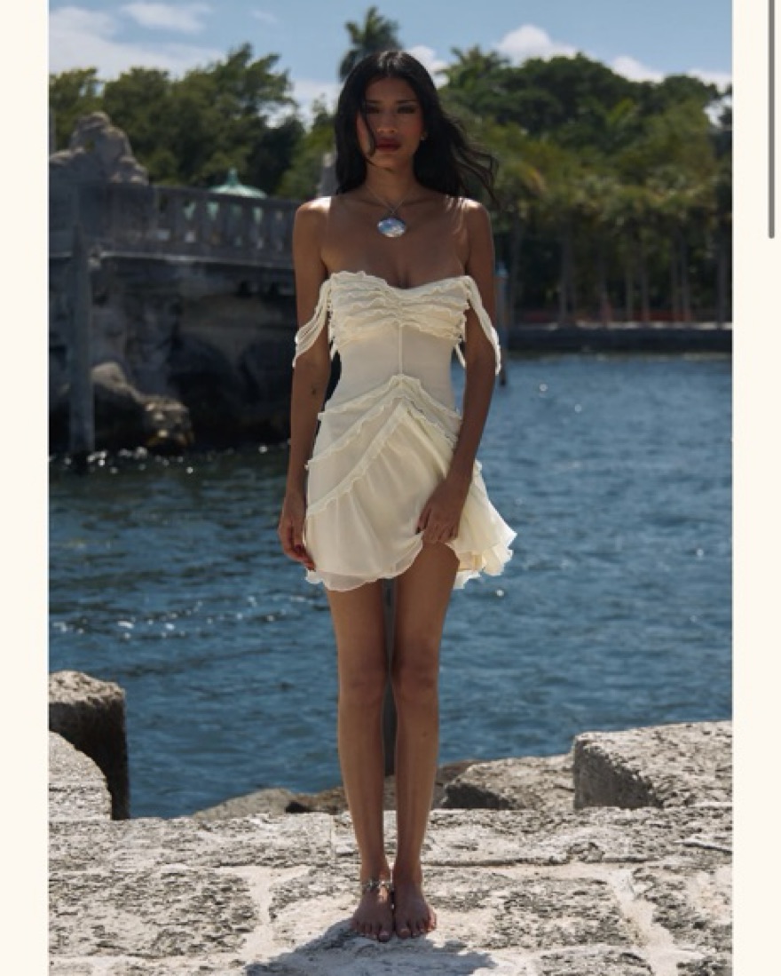 Mirror palais Cascading Mini Dress by Mirror Palais - Pickle
