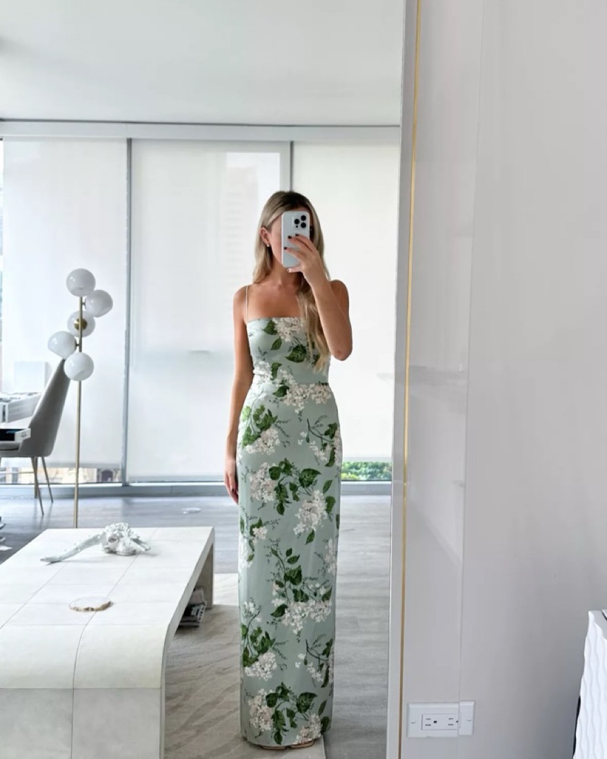 Reformation Frankie Silk Maxi Dress | Pickle