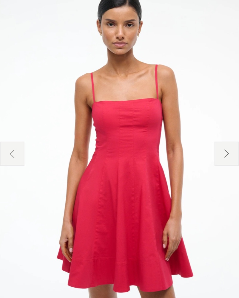 staud wylie mini dress STAUD, Wylie Mini Dress in Cherry, Size 4