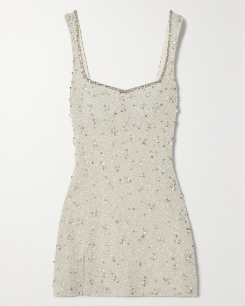 clio peppiatt glitter mini dress Clio Peppiatt White Sequin Mini Dress by Clio Peppiatt