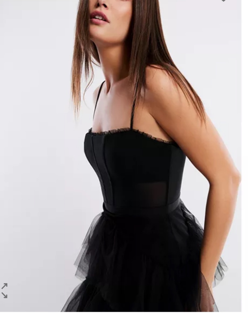 bcbg black corset dress BCBGMAXAZRIA 'Tulle' Gown – HONEY HIRE BOUTIQUE main image 0