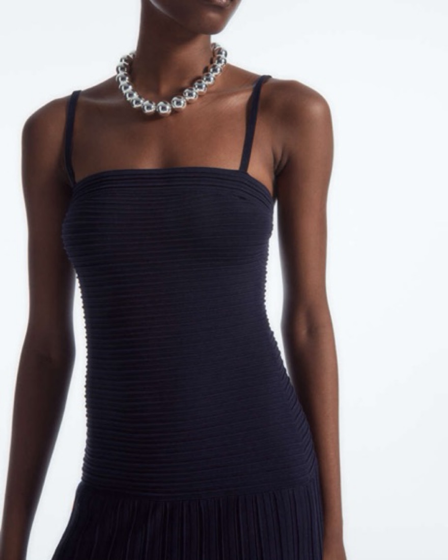Cos Pleated Knitted Maxi Dress by COS - Pickle