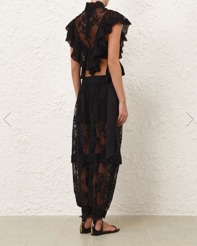 Zimmerman Black Lace Top by Zimmermann - Pickle