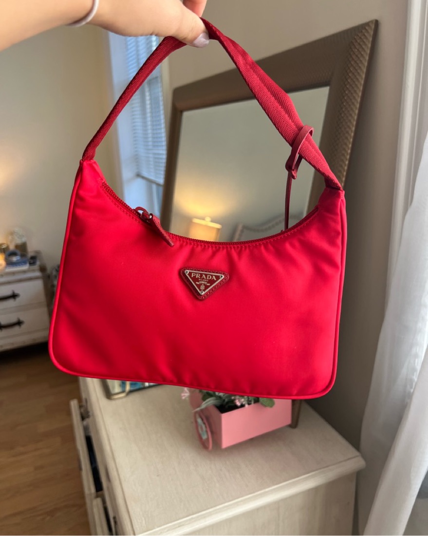 PRADA 1BG166 ショッピングバッグ 透明 赤（Prada Transparent