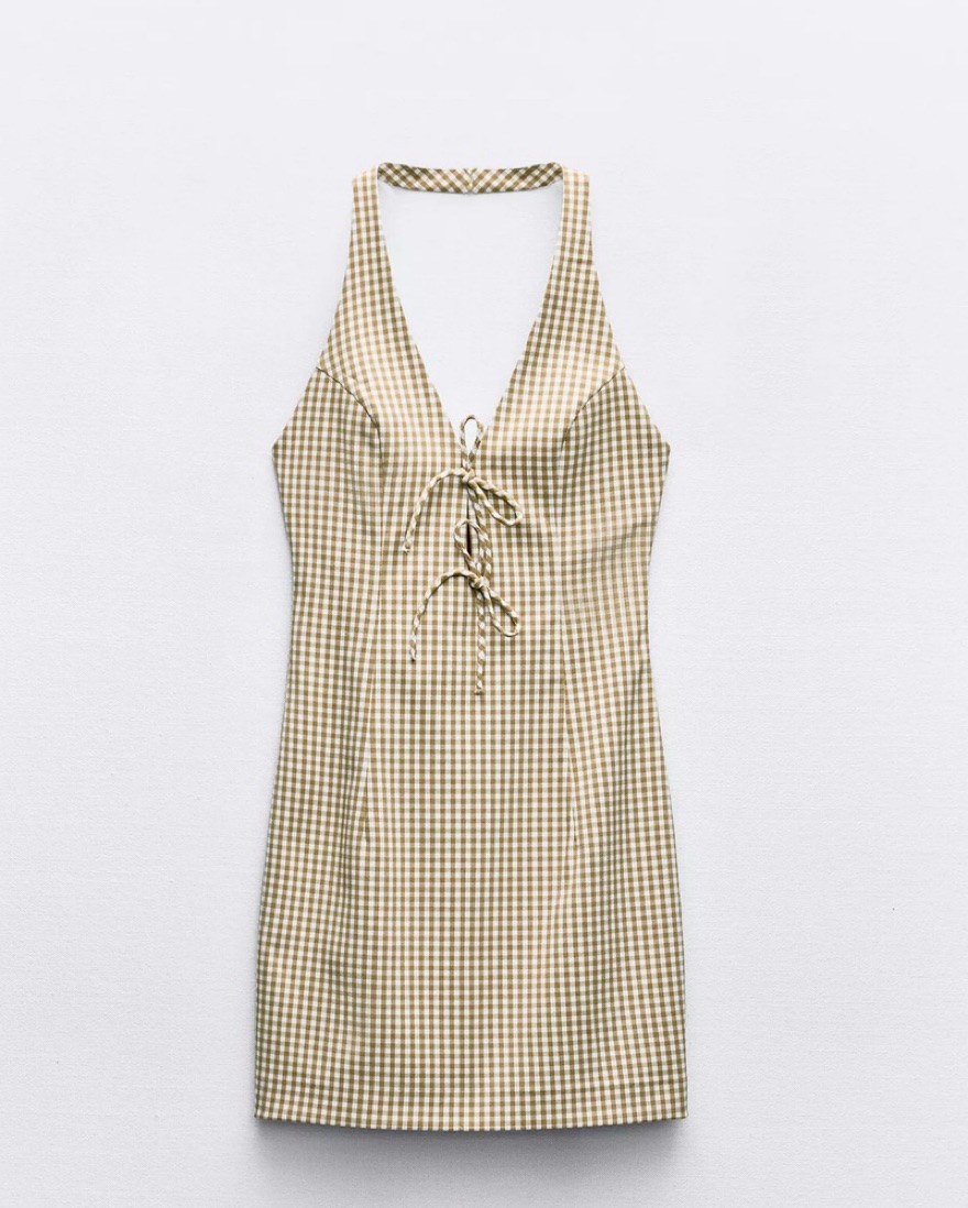 Zara Gingham Halter Dress by Zara - Pickle
