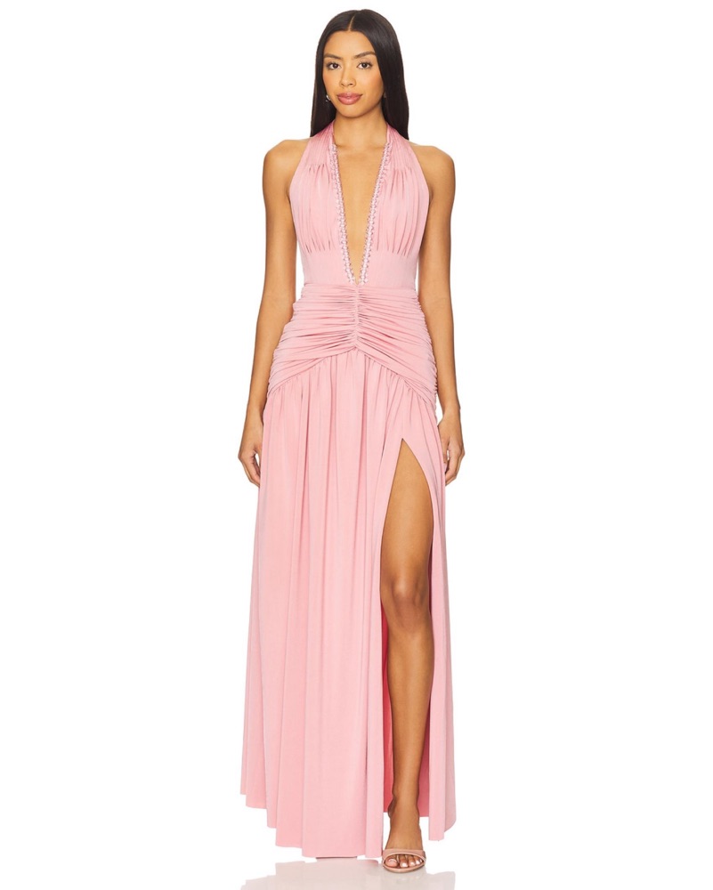 Patbo Moonlight Jersey Gown | Pink Wedding Guest Dress, Pink Bridesmaid  Dress, Miami Swim Week by PatBo - Pickle