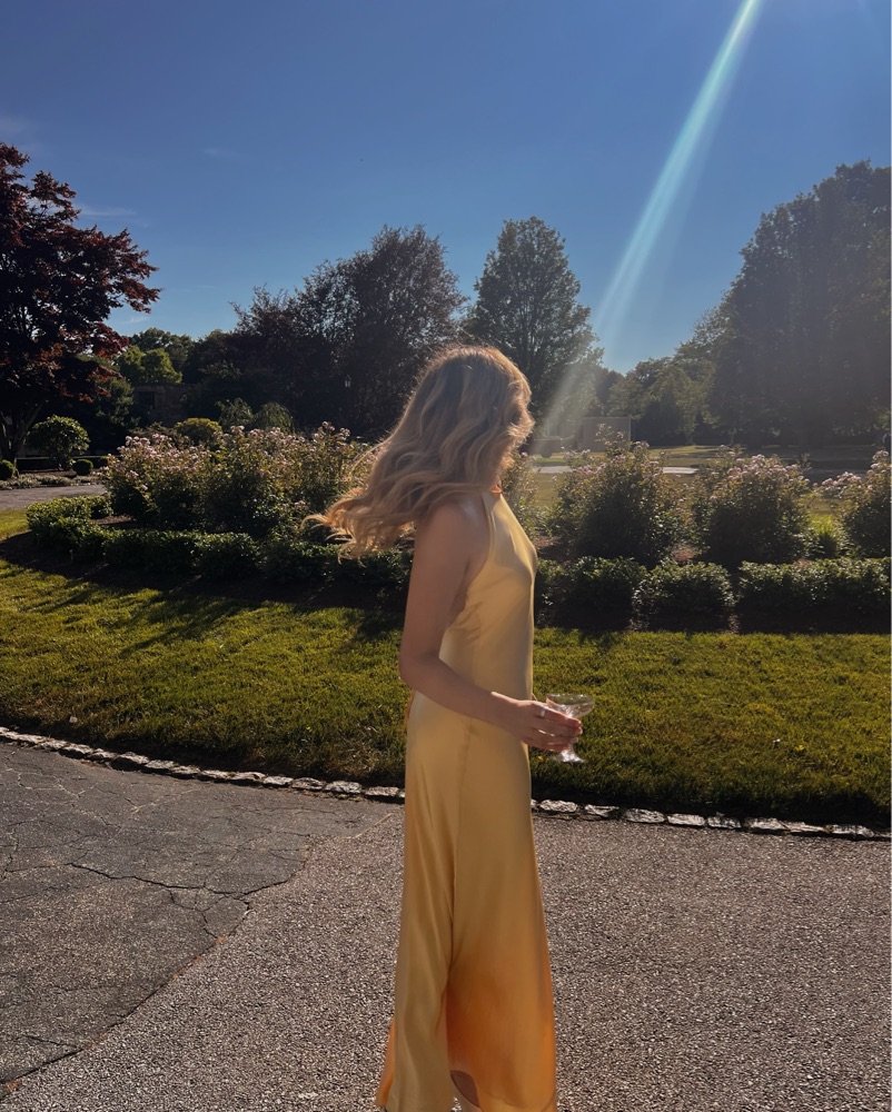 jeany silk dress mango Reformation Jeany Silk Halter Neck Column Maxi Dress Turmeric NEW with tags