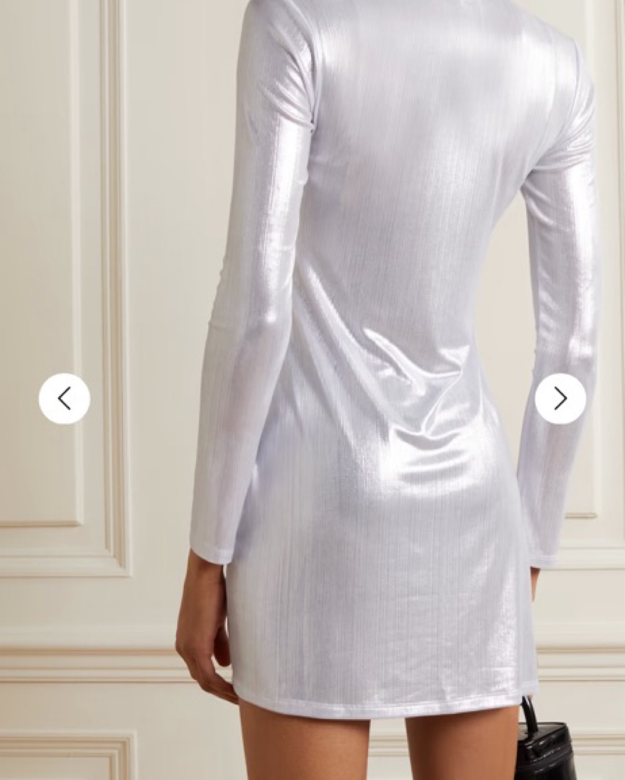 reformation metallic dress REFORMATION Gold Dusk Metallic Odeon Long Sleeve Fully Sequin Mini Dress L  = 10