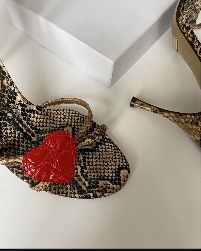 Vintage Dolce Gabbana Snakeskin Heels by Dolce + Gabbana - Pickle