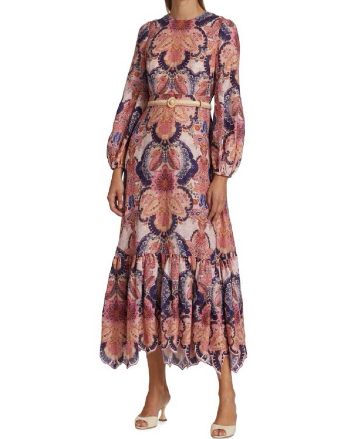 ワンピース Zimmermann SS25 PASLEY MIDI DRESS (1746DRS254 ORP) Zimmermann Midi Dress | Pickle