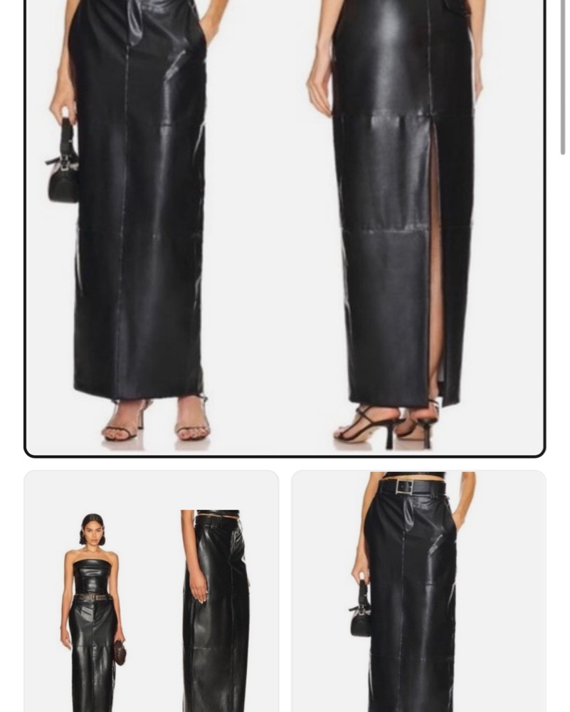 Sleek Faux Leather Maxi Skirt by Helsa - Pickle