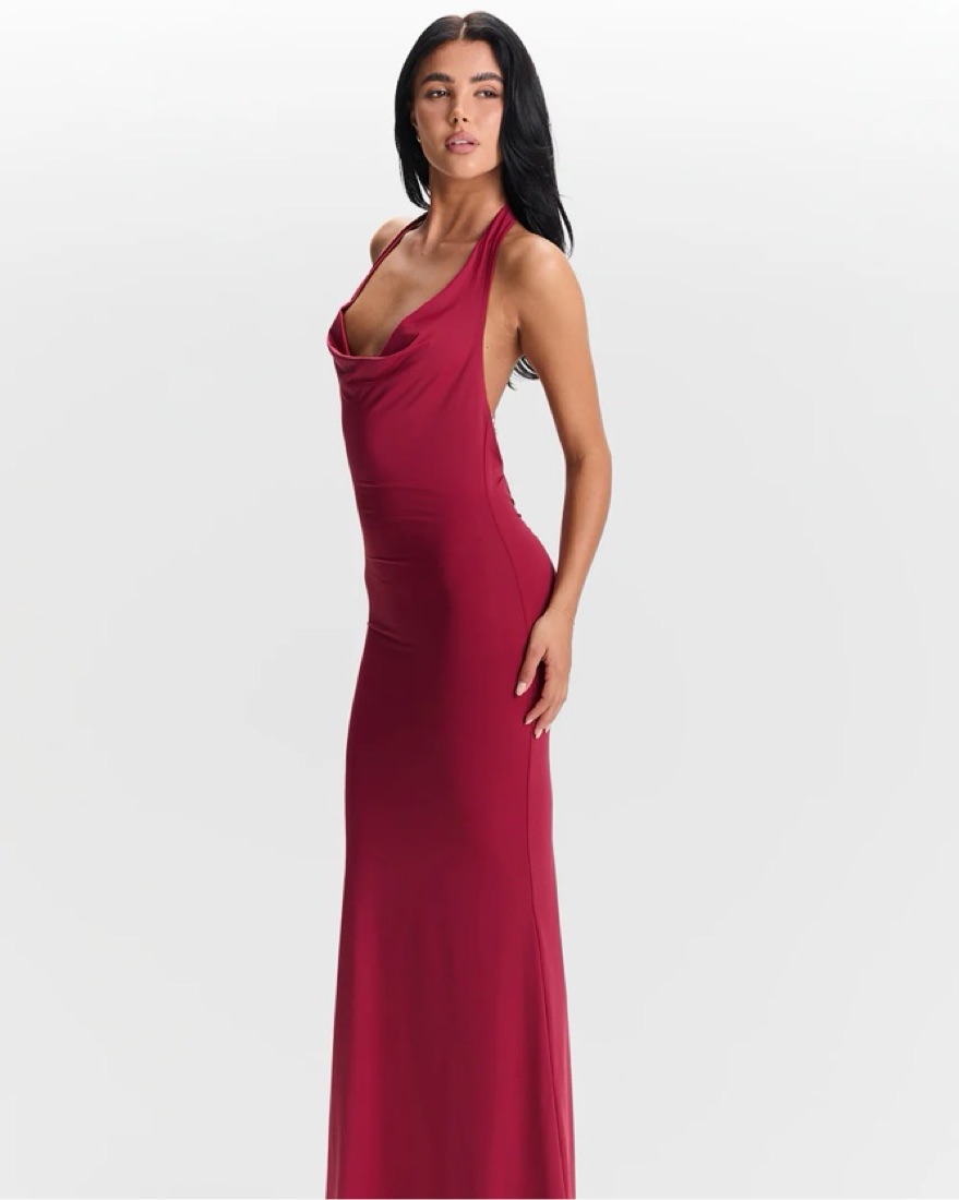 Sasha Therese Red Halter Gown/Maxi Dress by Sasha Therese - Pickle