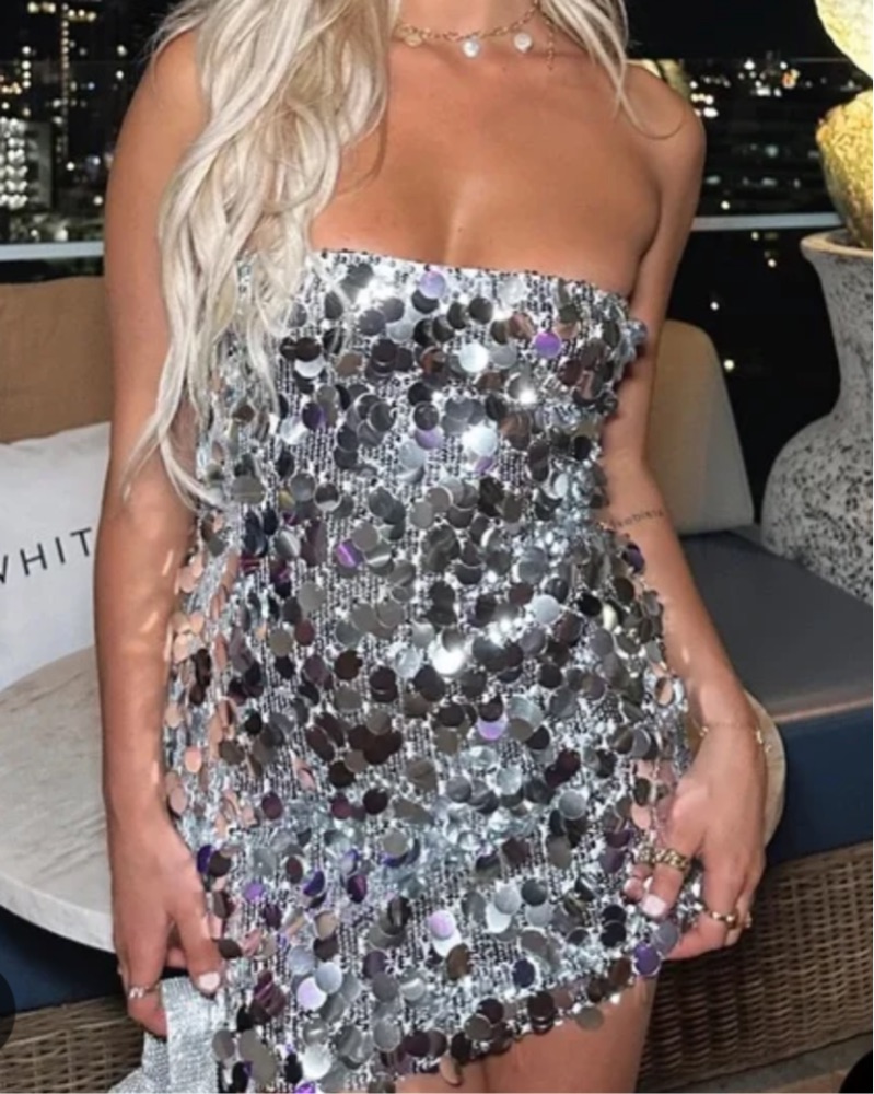 on a night like this mini dress silver White Fox “On A Night Like This” Mini by White Fox Boutique