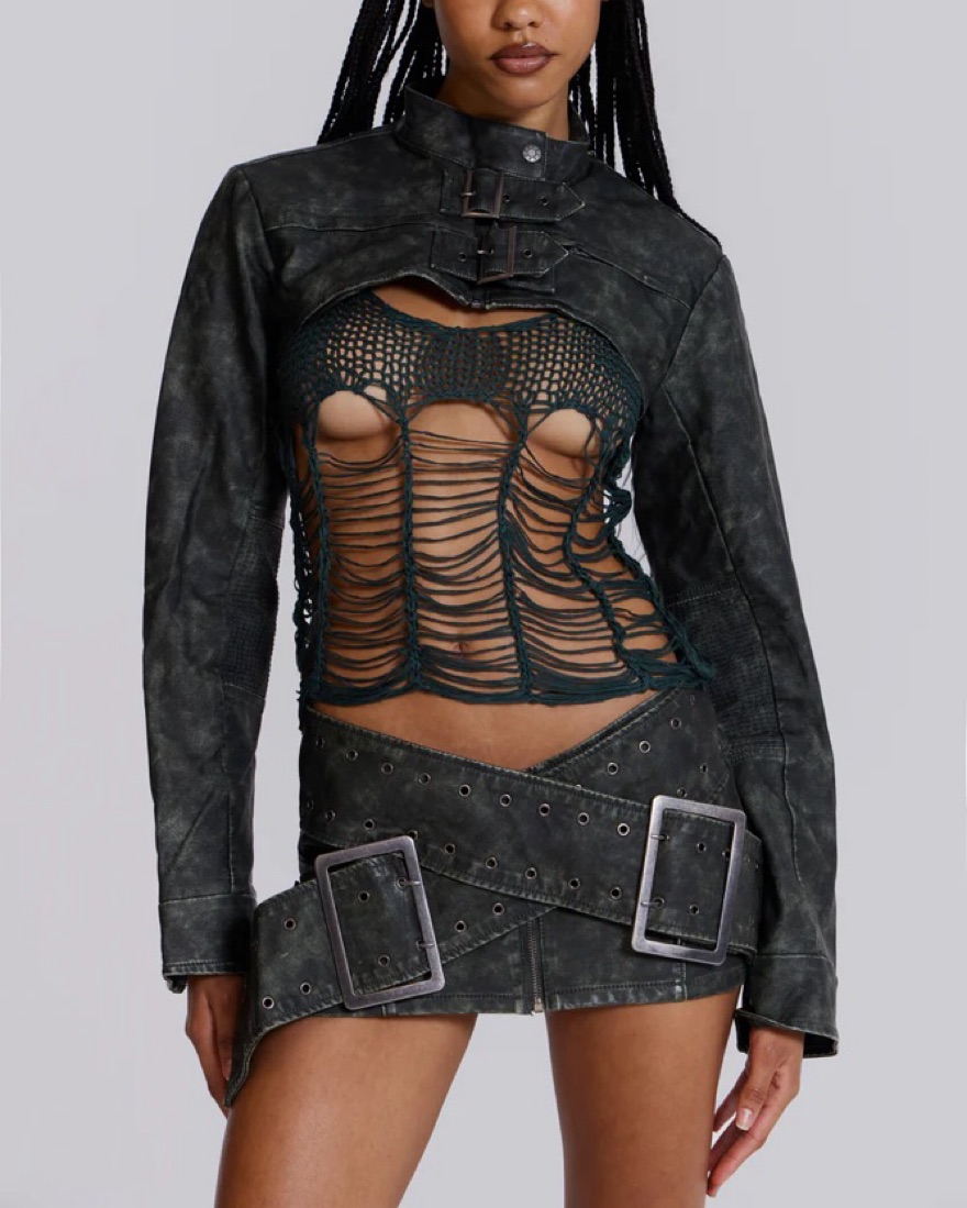 Jaded London Assassin Micro Skirt by Jaded London/Revolve - Pickle
