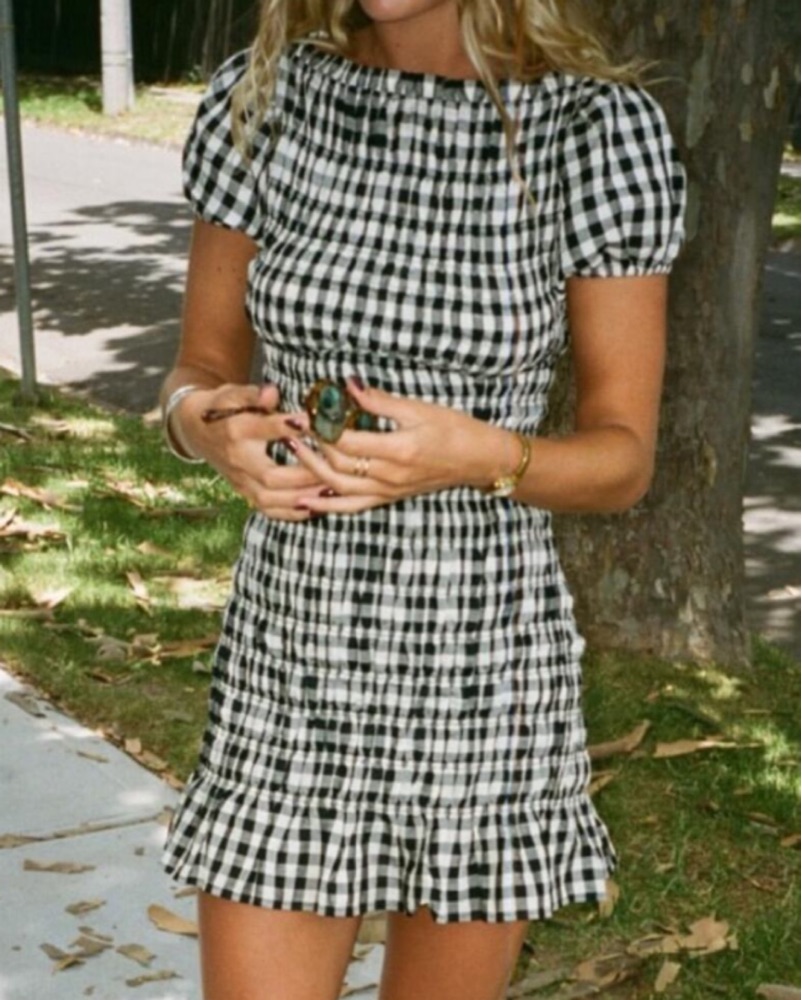 red and white short dresses Cherry Pickin' Sleeveless Red Gingham Mini Dress S / Red