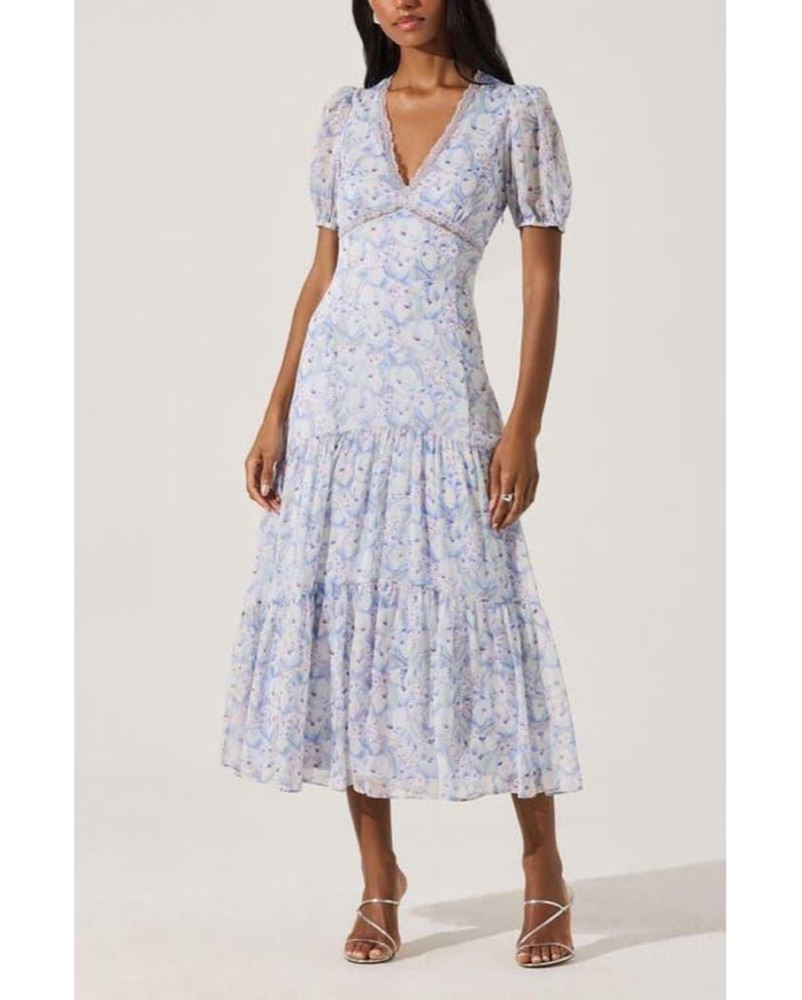 ASTR Lace Trimmed Tier Dress by ASTR the label - Pickle