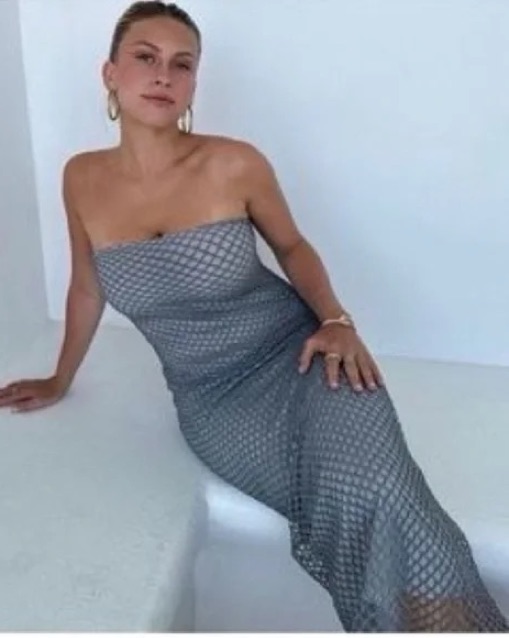 silver mesh dress zara ZARA WOMAN FW22 RHINESTONE MESH DRESS SILVER XS-S M-L 2855/204 NWT