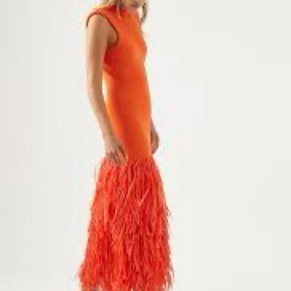 Aje Rushes fringed knit midi Dress | Pickle