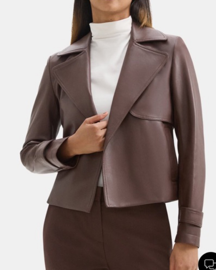 Theory Brown Leather Jacket by Theory - Pickle