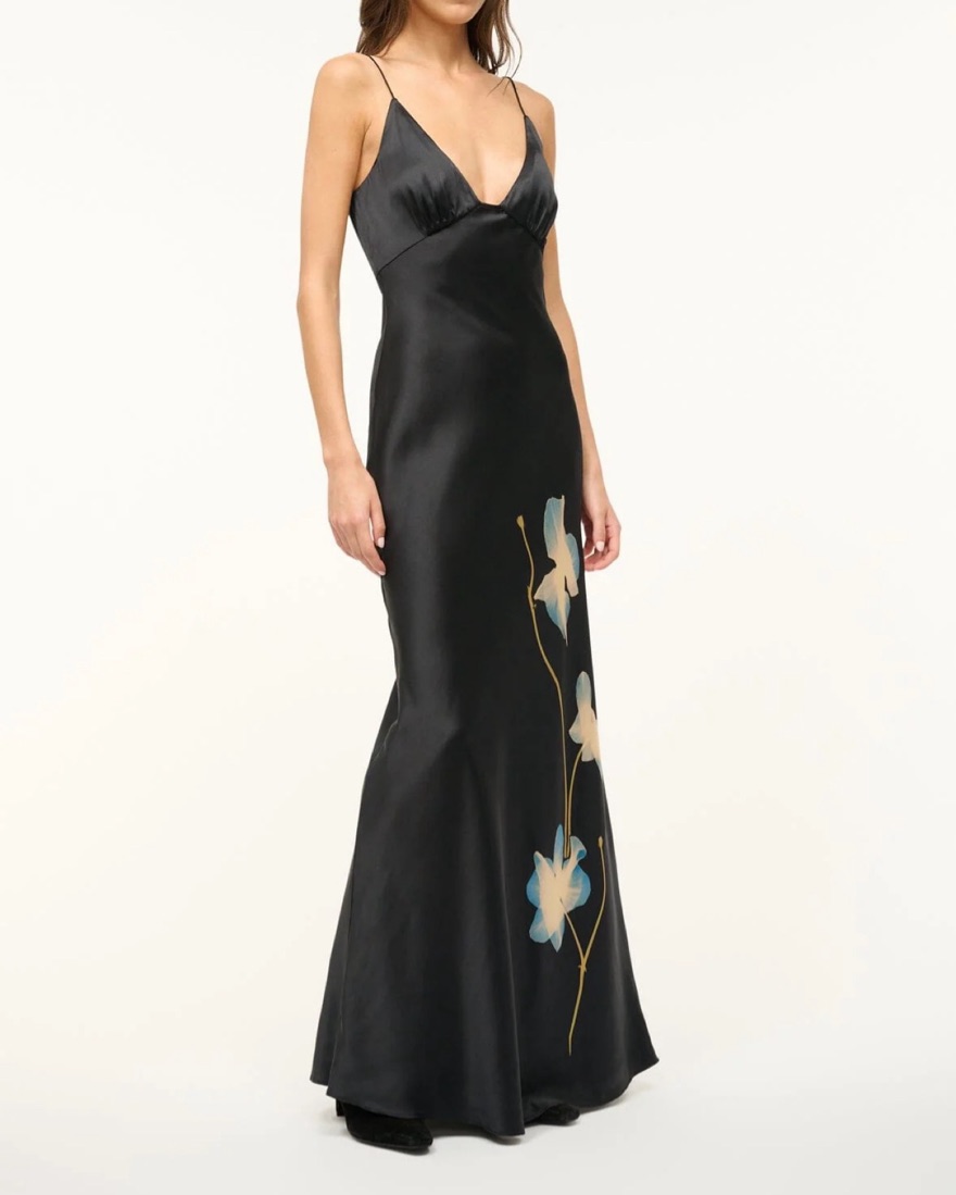 staud hank silk dress Staud - HANK SILK DRESS | EMERALD PRISM