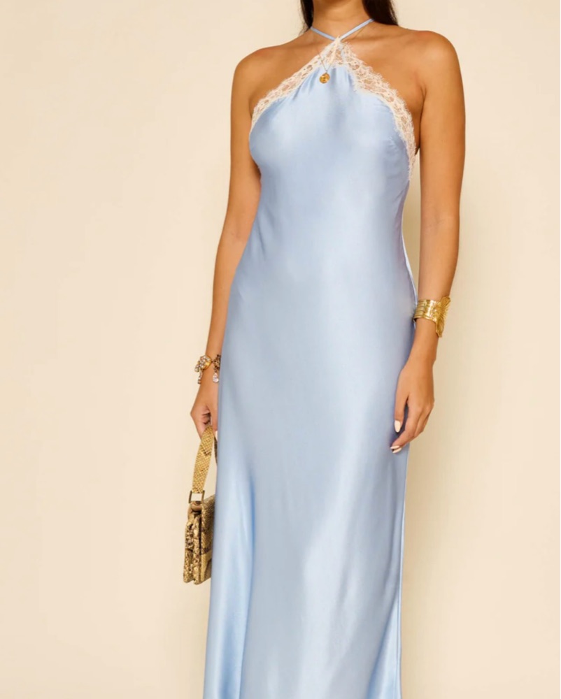 Rixo Harlan Satin Midi Dress by Rixo - Pickle