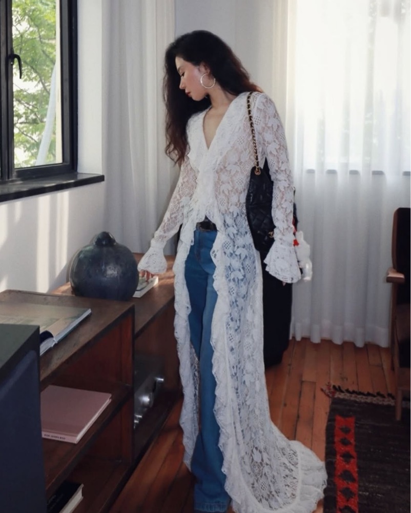 SMALL | ARAKII Lace Maxi Dress by Arakii - Pickle