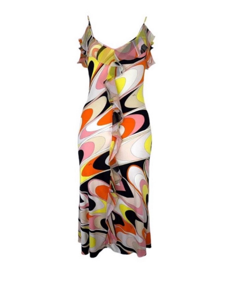 emilio pucci halter dress Vintage Emilio Pucci Tropical Halter Tie Dress – Recess main image 1