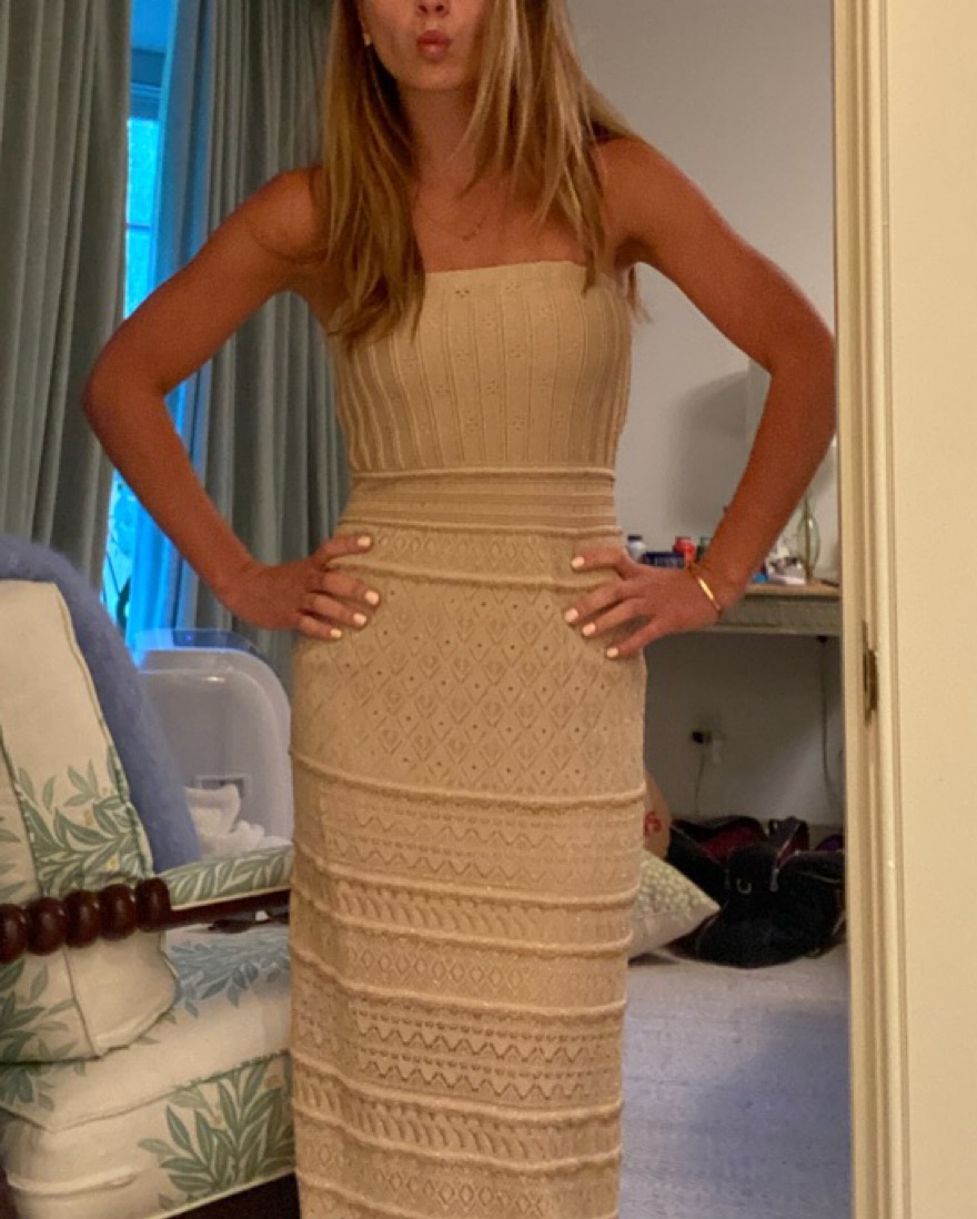 Alexis Strapless Gold Knit Maxi Dress by Alexis - Pickle