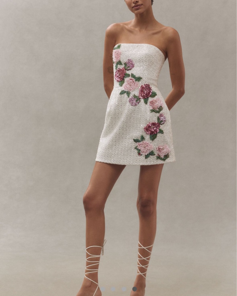 Helsi Frida Rosette Strapless Mini Dress by Helsi - Pickle