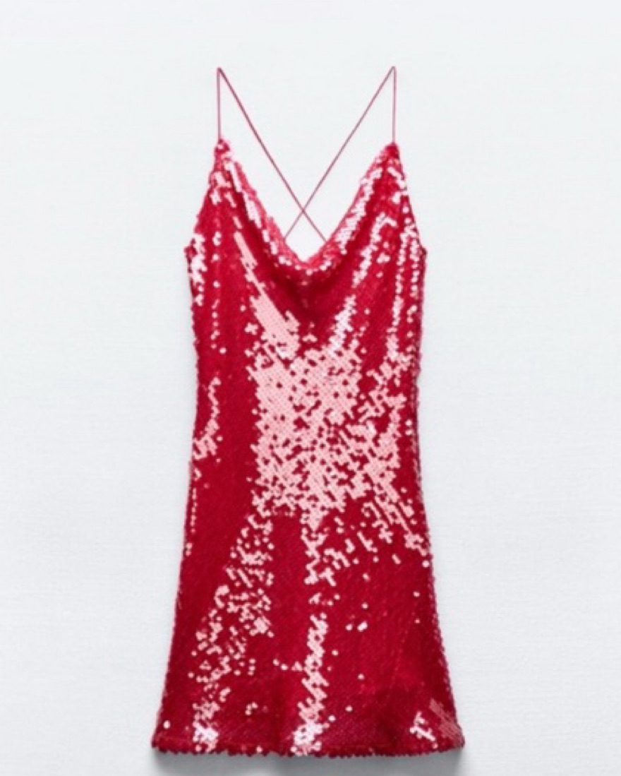 zara sequin dress pink SEQUINNED HALTER NECK - ZARA Pink Sequin Dress Collection