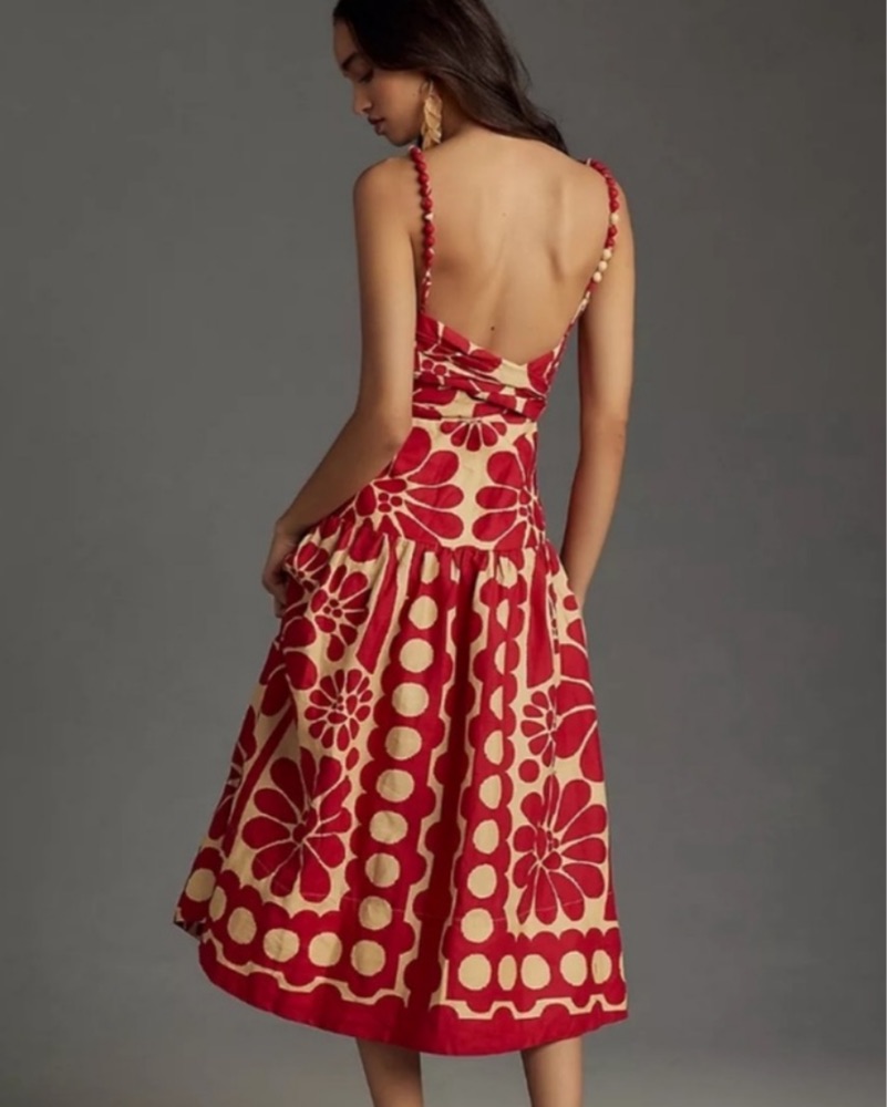 knee length dresses for ladies Palermo Red Sleeveless Dress
