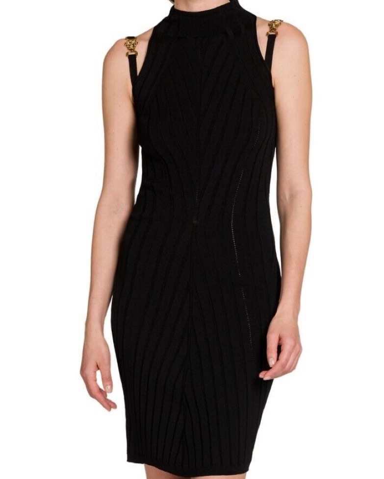 Versace Medusa Ribbed Knit Dress by Versace - Pickle