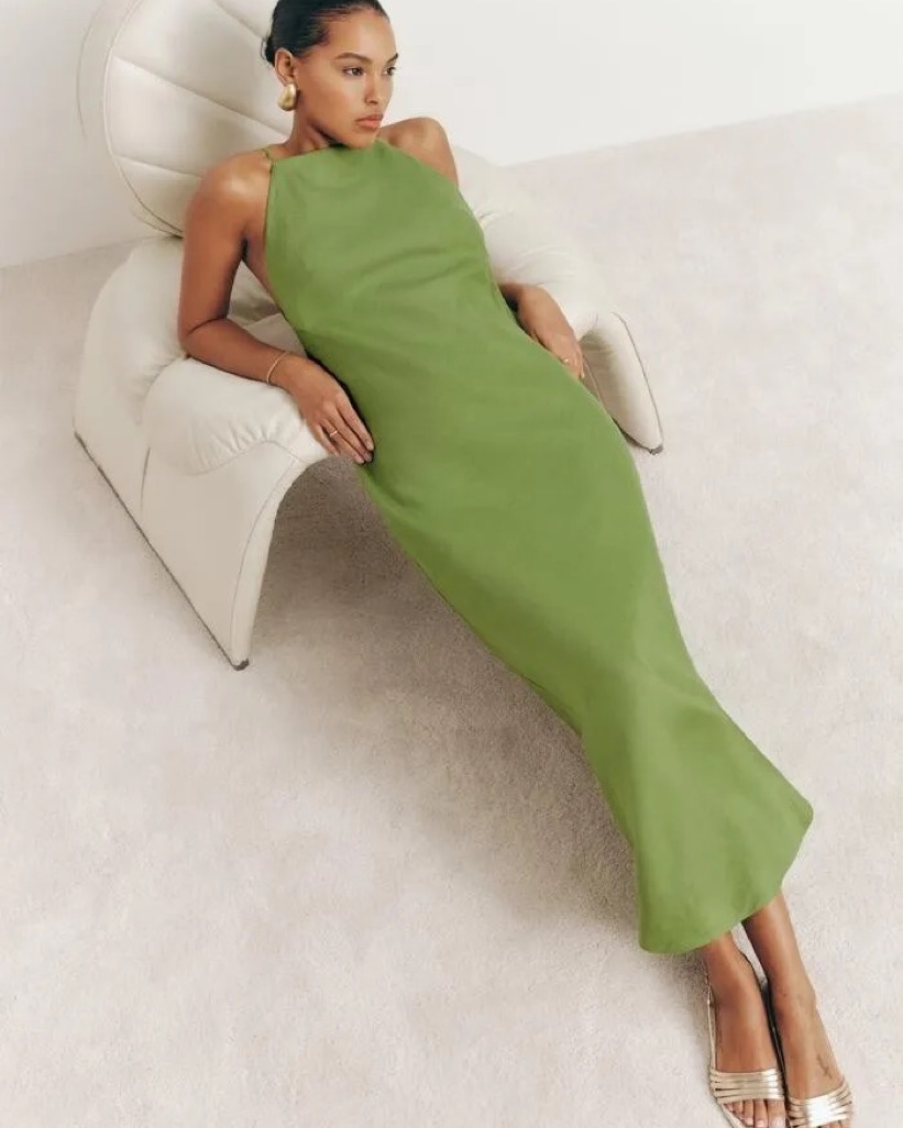 linen maxi dress green Baltic Born Womens Marcia Maxi Dress | Green