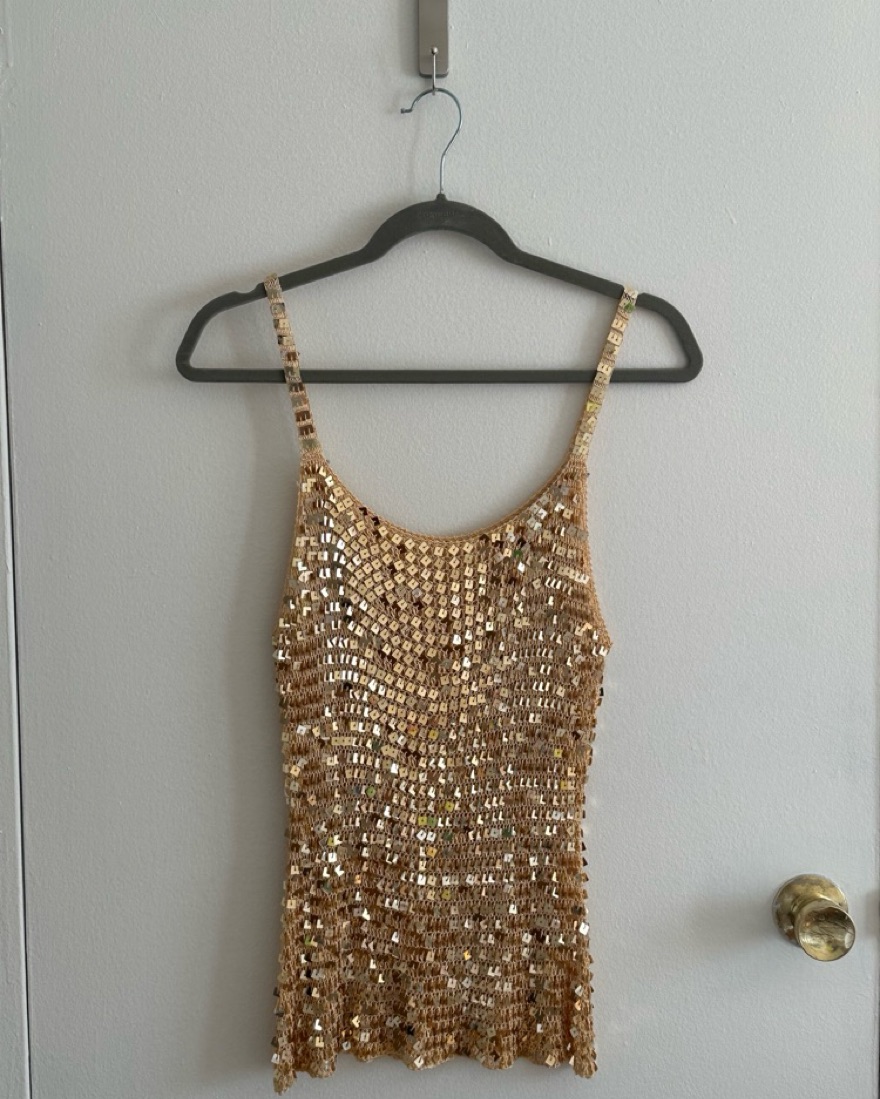 Gold sparkle tank top best sale