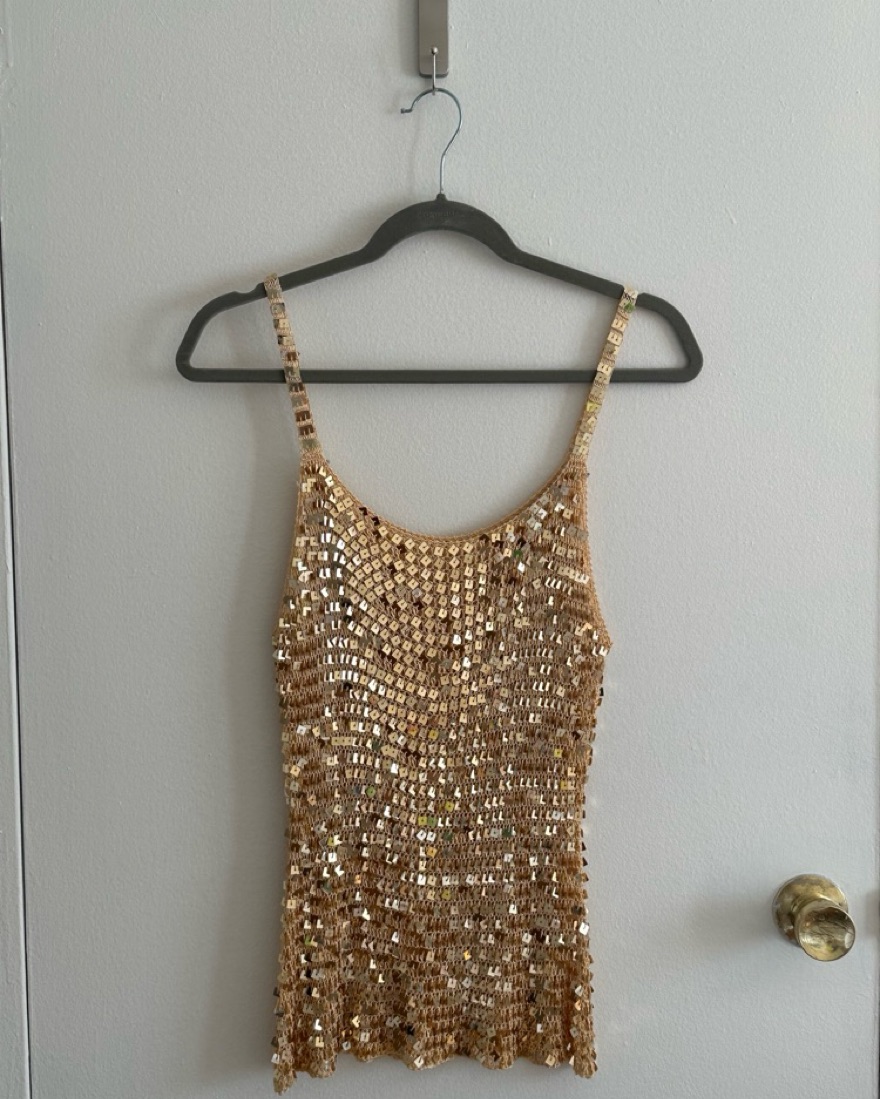 Gold sparkle tank top best sale