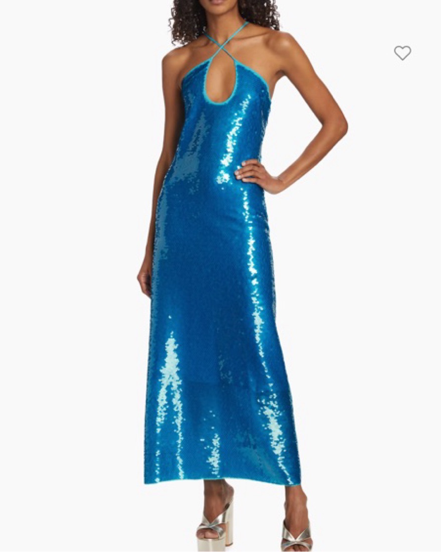 cult gaia blue sequin dress Current season Cult Gaia Lily Sequin-Embroidered Maxi Dress!
