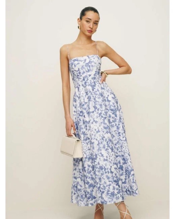 Reformation Monette Linen Larkspur Midi by Reformation - Pickle