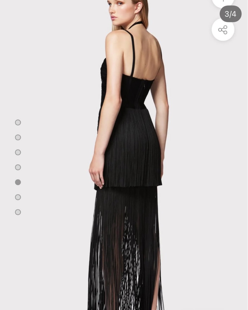 herve leger black fringe dress The Alessandra Gown