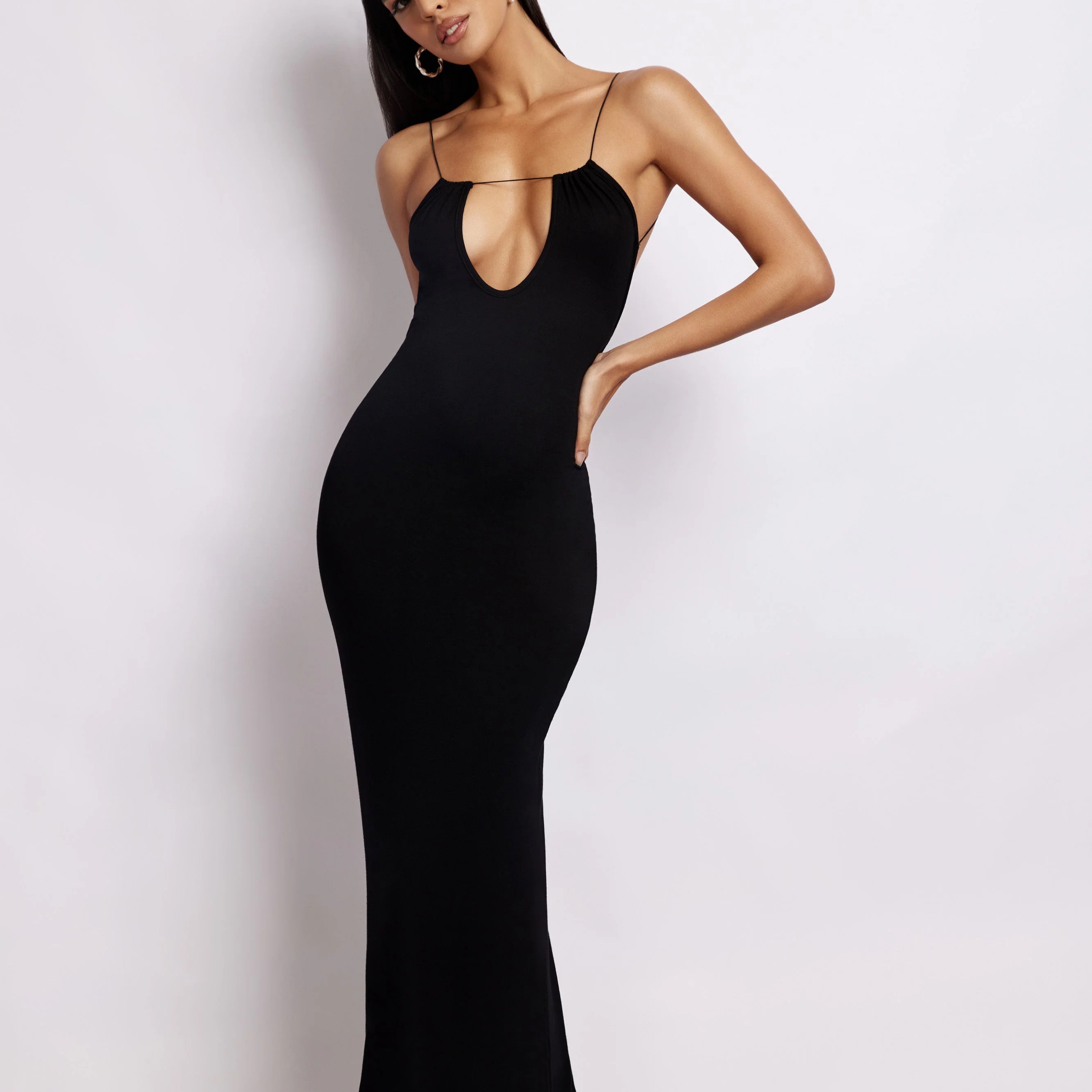 Black Backless Maxi MESHKI Kirsty Dress by Meshki - Pickle