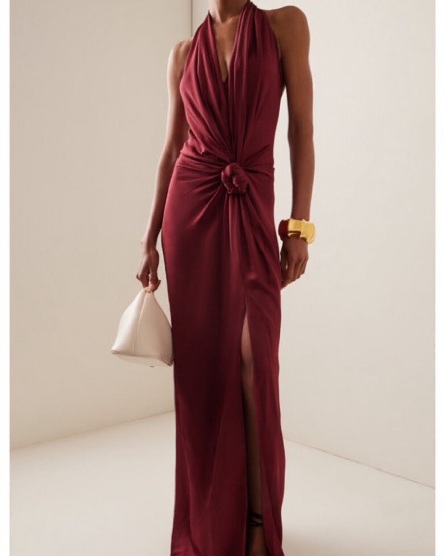 サーフ　SACRA サクラ　ロングジレ　トゥモローランド Silvia Tcherassi Jazmin Silk Gown by Silvia Tcherassi - Pickle