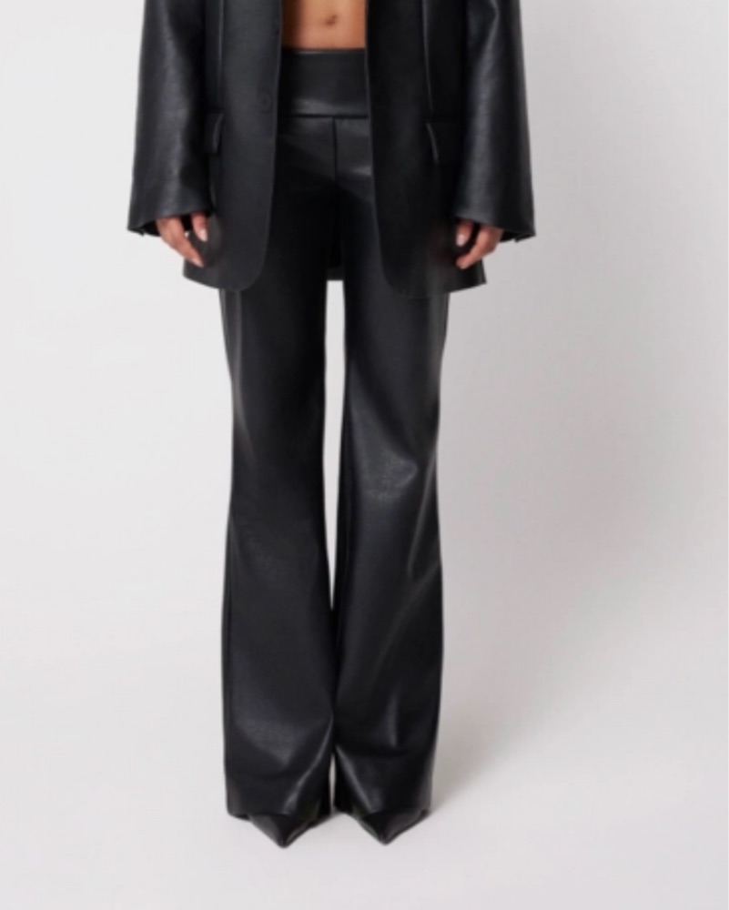 Khy Faux Leather Low Rise Foldover Pant | Pickle