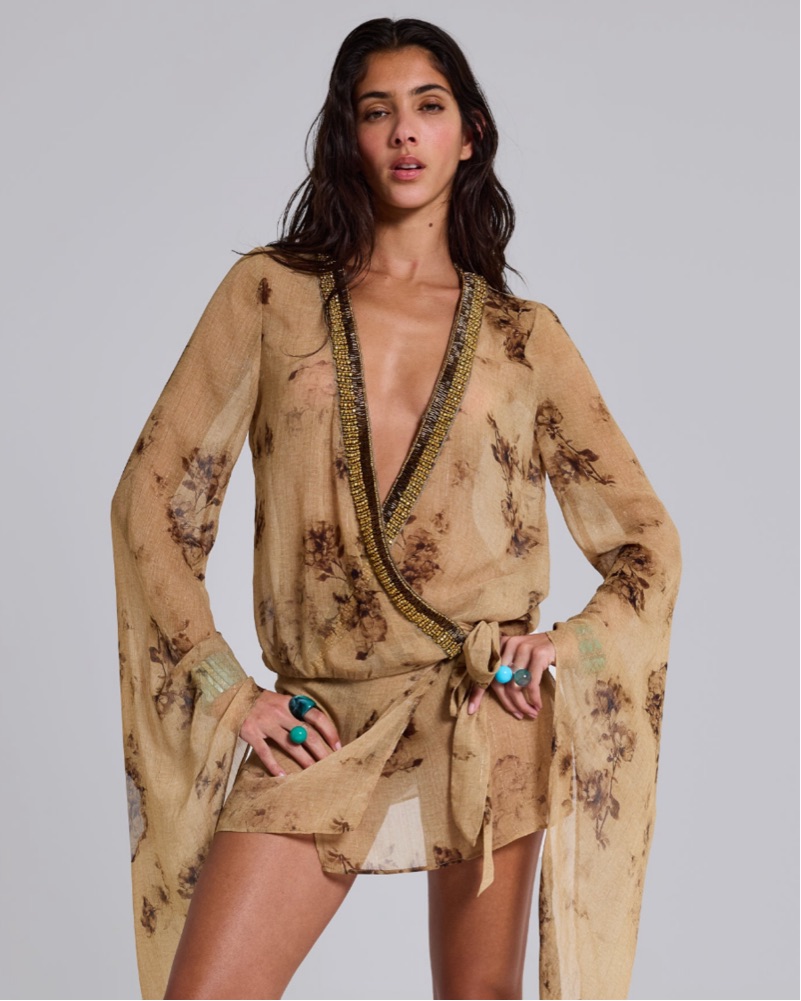 jaded london draped mini dress Jaded London Halter Draped Dress in Multi