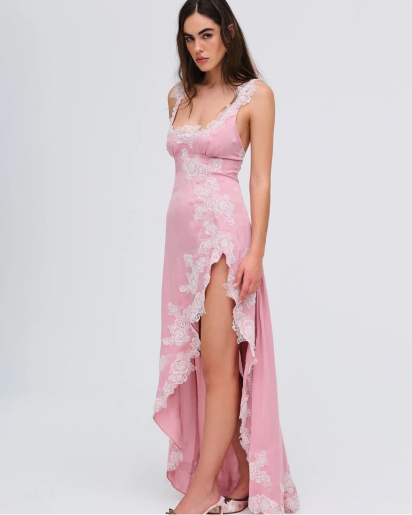 For Love & Lemons Pink Lace Maxi Dress by For Love & Lemons - Pickle