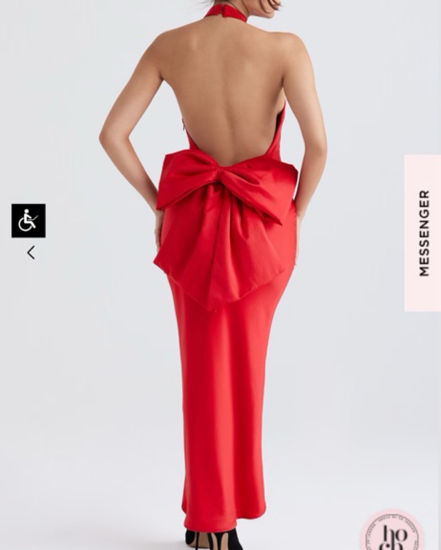 House of CB ILARIA Red Bow Halter Dress by House of CB - Pickle