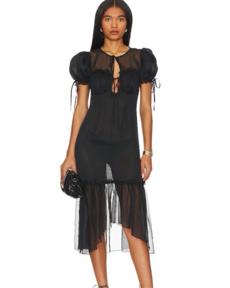 revolve black dress midi Mirimalist Halterneck Cut-out Midi Dress