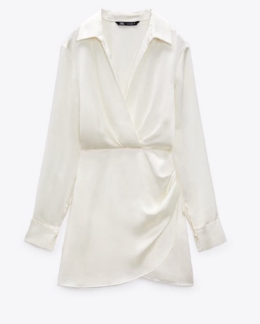 zara satin dress white NWT ZARA WOMEN'S CHAIN STRAP SATIN EFFECT DRESS WHITE SIZE M 8053/673
