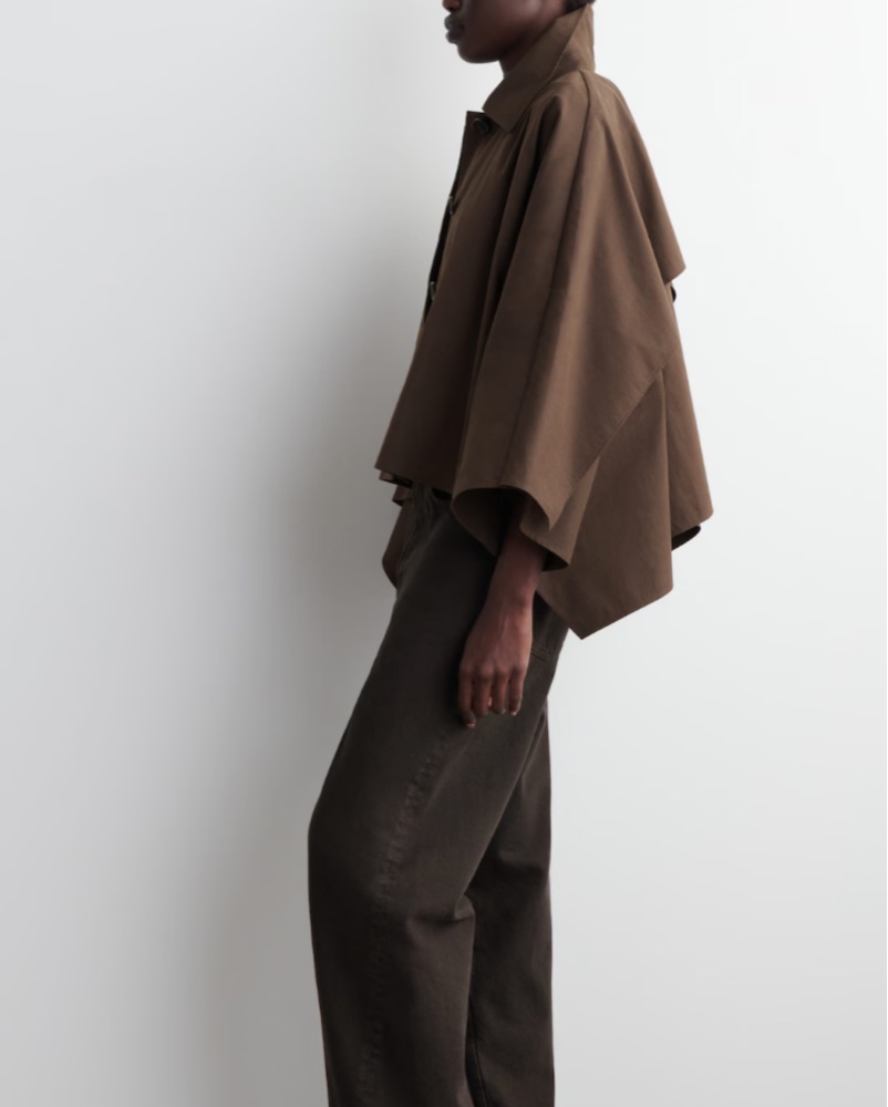 COS Cropped Trench Coat Cape Dark Brown by COS - Pickle