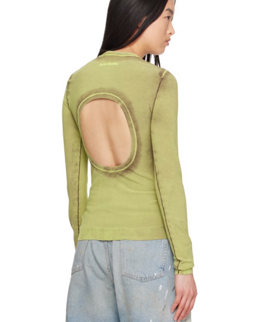★関税込★ Acne Studios ストレッチ カットアウト トップス Acne studios Green Cut Out Top | Pickle